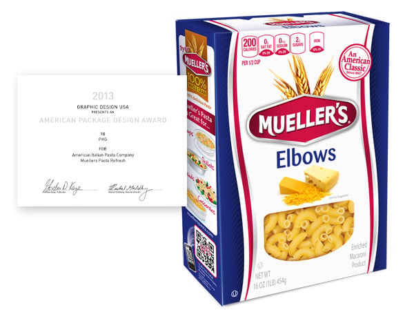 2013 American Package Design Award – Mueller's Pasta